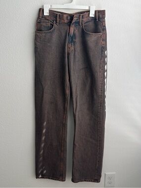 Zara Men's Straight Jeans in Dark Brown Wash